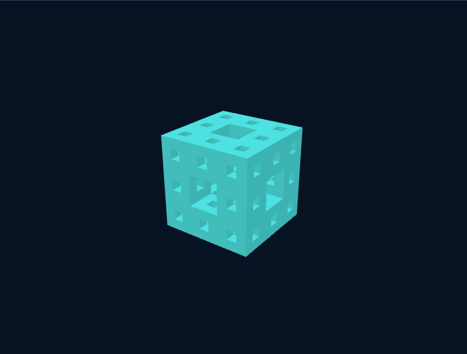 Menger 海绵的实际仿真画面